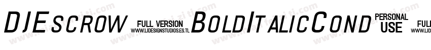 DJEscrow BoldItalicCond字体转换